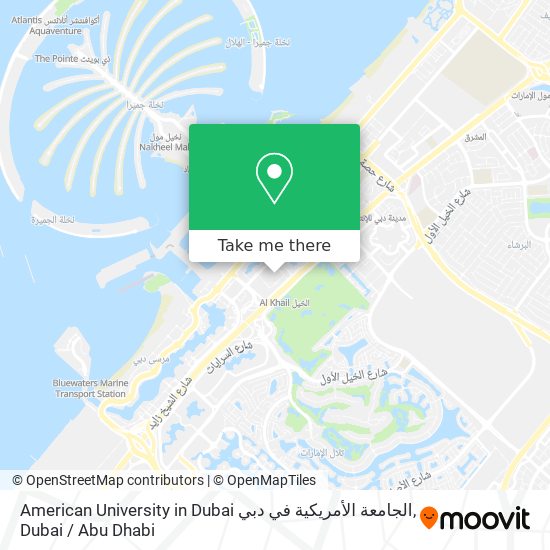American University in Dubai الجامعة الأمريكية في دبي map