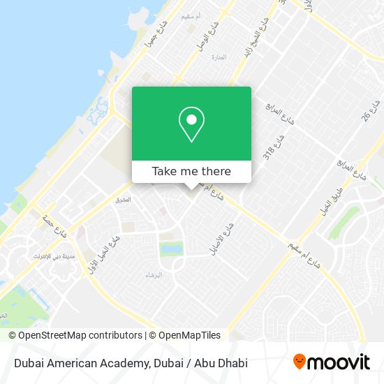 Dubai American Academy map