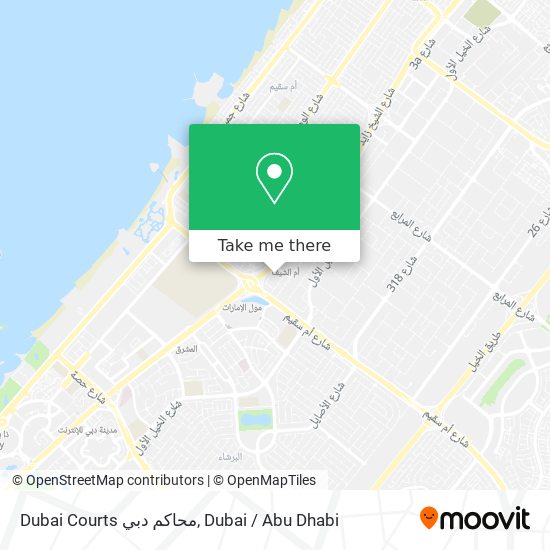 Dubai Courts محاكم دبي map