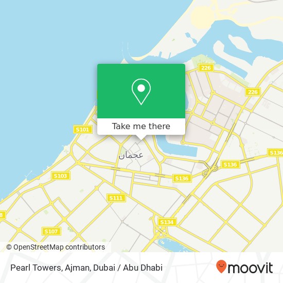 Pearl Towers, Ajman map