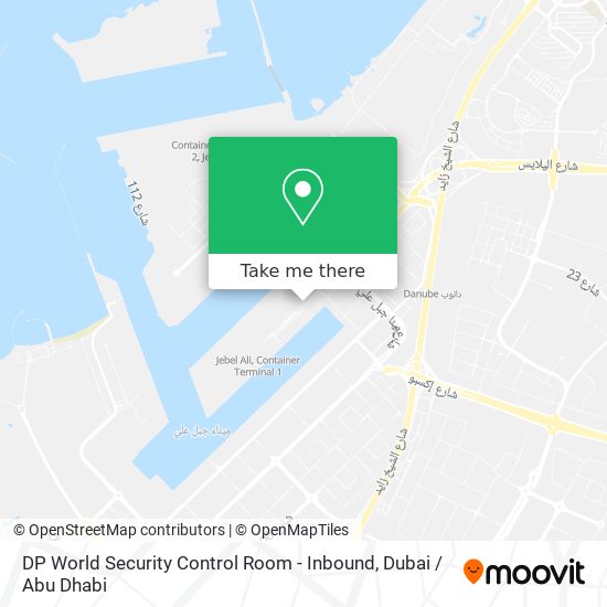 DP World Security Control Room - Inbound map
