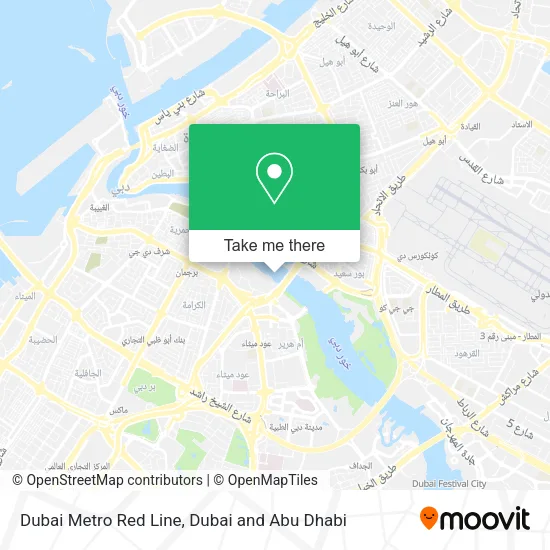 Dubai Metro Red Line map