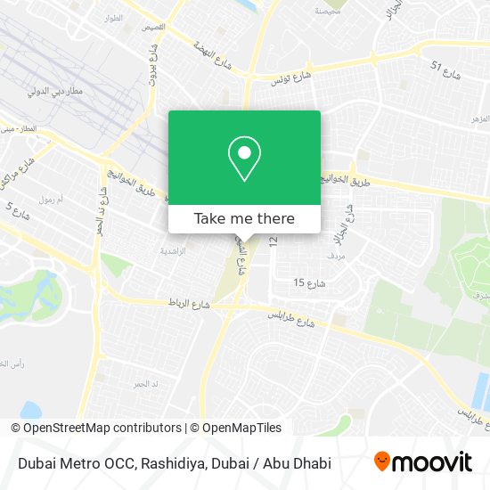 Dubai Metro OCC, Rashidiya map