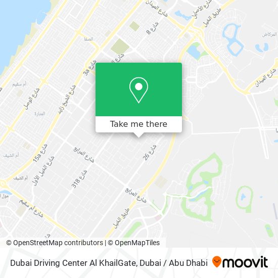 Dubai Driving Center Al KhailGate map