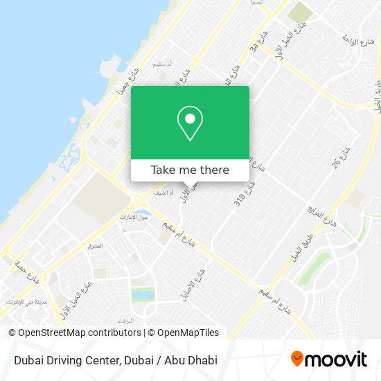 Dubai Driving Center map