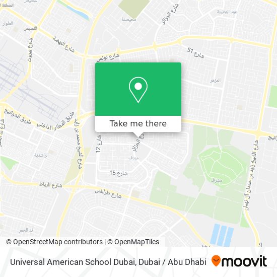 Universal American School Dubai map