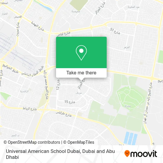 Universal American School Dubai map