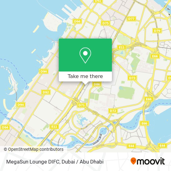 MegaSun Lounge DIFC map