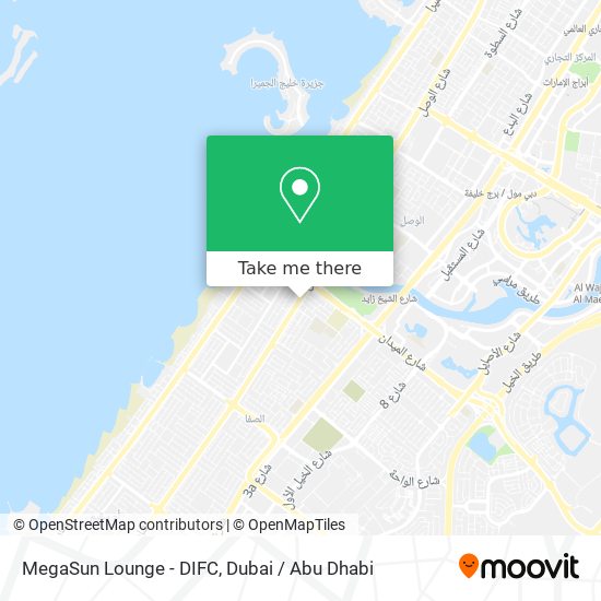 MegaSun Lounge - DIFC map