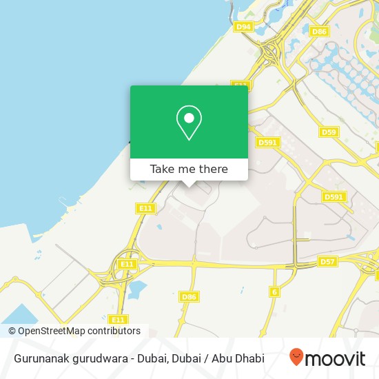 Gurunanak gurudwara - Dubai map
