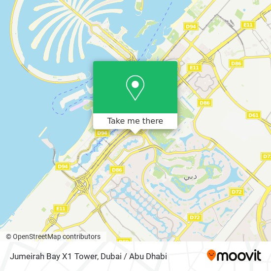 Jumeirah Bay X1 Tower map