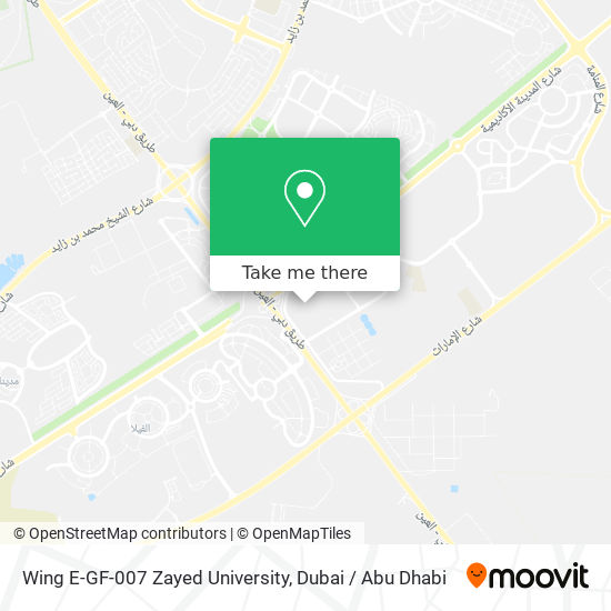 Wing E-GF-007 Zayed University map