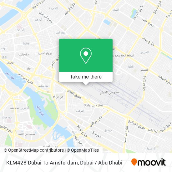 KLM428 Dubai To Amsterdam map