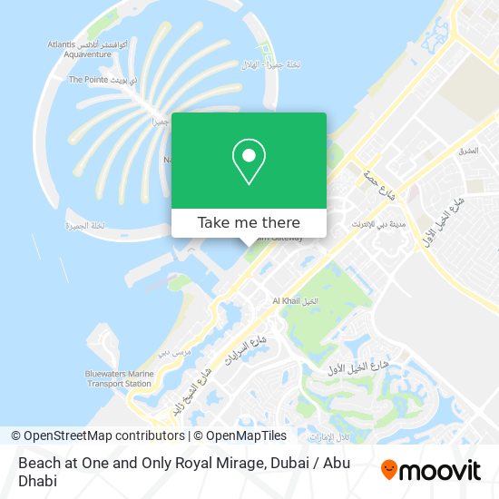 Beach at One and Only Royal Mirage map