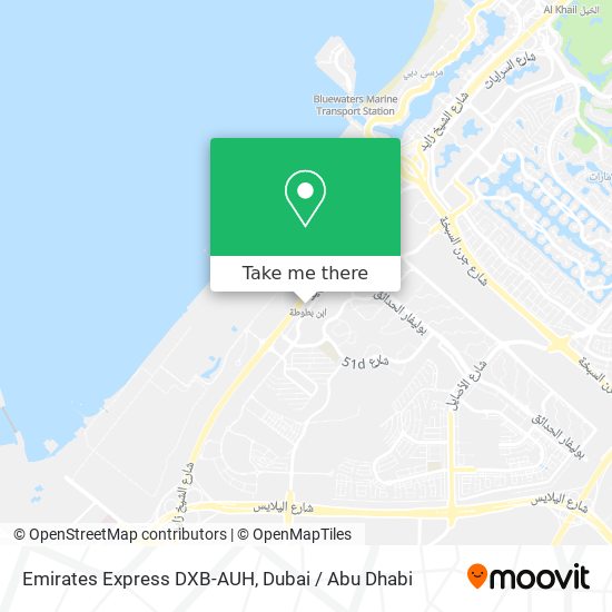 Emirates Express DXB-AUH map