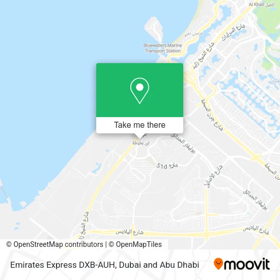Emirates Express DXB-AUH map