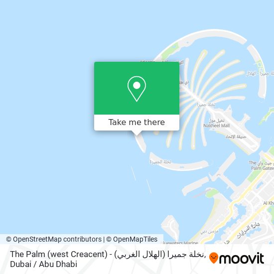 The Palm (west Creacent) - (نخلة جميرا (الهلال الغربي map