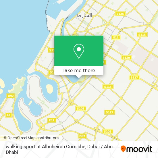 walking sport at Albuheirah Corniche map