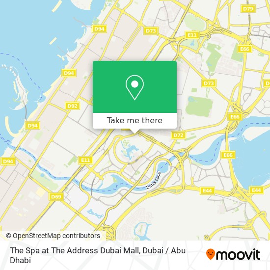 The Spa at The Address Dubai Mall map