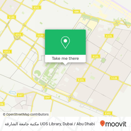 مكتبة جامعة الشارقة UOS Library map