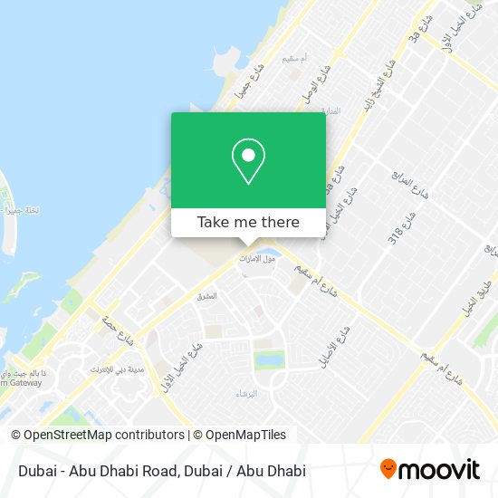 Dubai - Abu Dhabi Road map