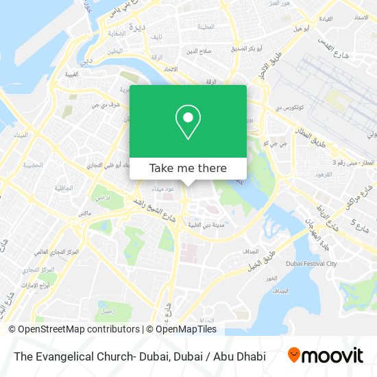 The Evangelical Church- Dubai map