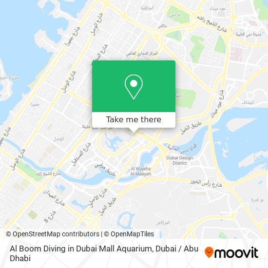 Al Boom Diving in Dubai Mall Aquarium map