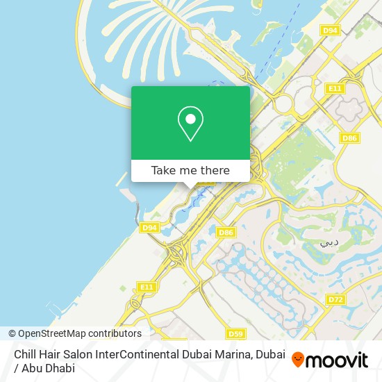 Chill Hair Salon InterContinental Dubai Marina map