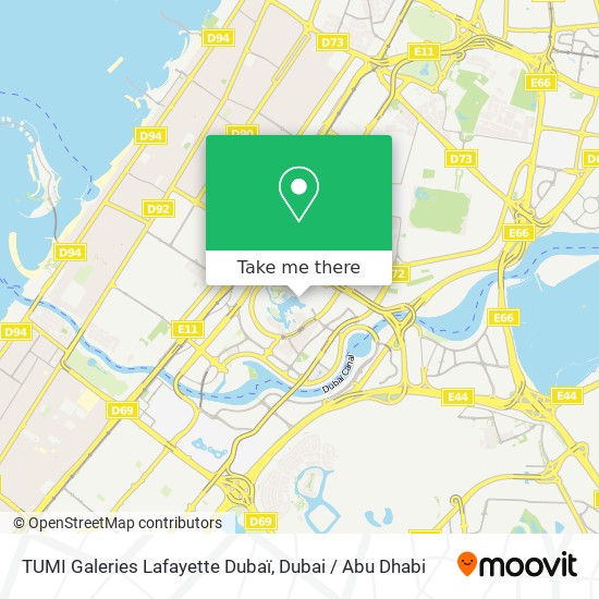 TUMI Galeries Lafayette Dubaï map