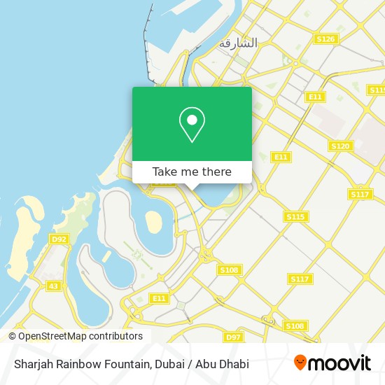 Sharjah Rainbow Fountain map
