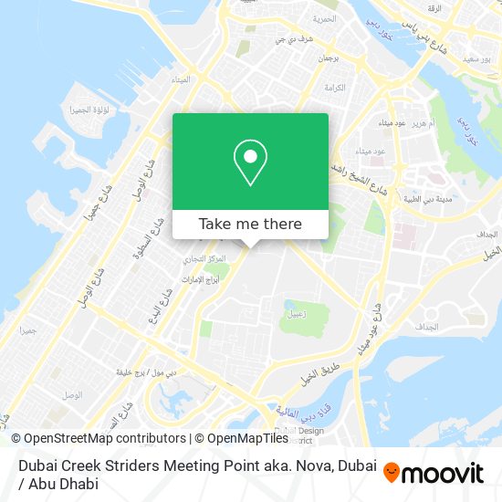 Dubai Creek Striders Meeting Point aka.  Nova map