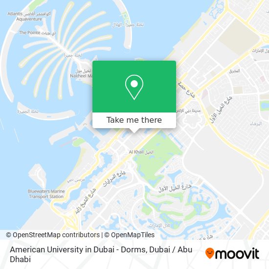 American University in Dubai - Dorms map