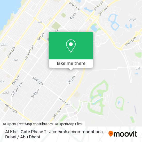 Al Khail Gate Phase 2- Jumeirah accommodations map