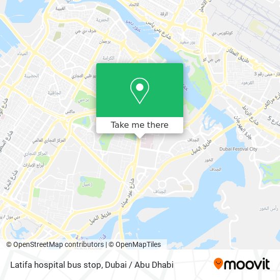 Latifa hospital bus stop map