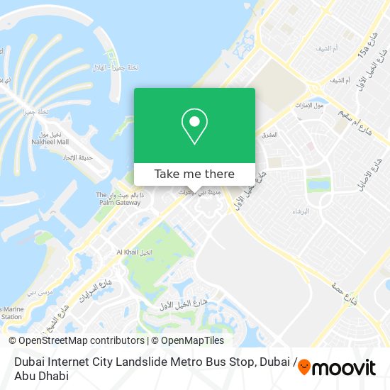 Dubai Internet City Landslide Metro Bus Stop map