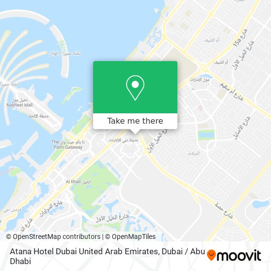 Atana Hotel Dubai United Arab Emirates map