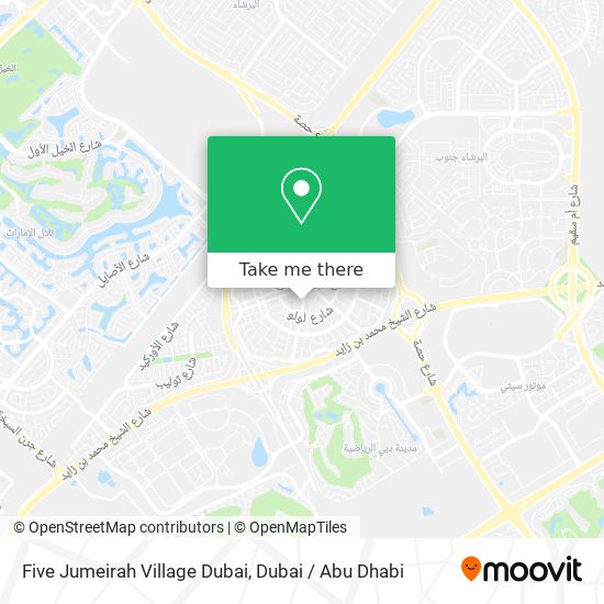 Five Jumeirah Village Dubai map