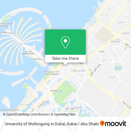 University of Wollongong in Dubai map