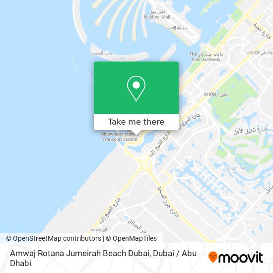 Amwaj Rotana Jumeirah Beach Dubai map