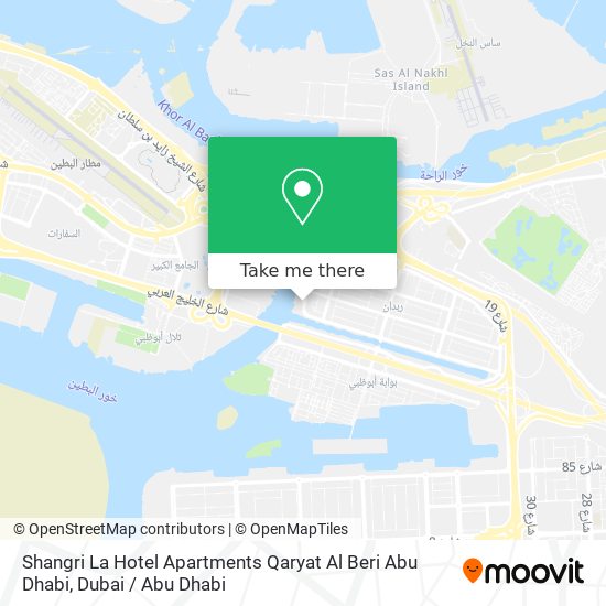 Shangri La Hotel Apartments Qaryat Al Beri Abu Dhabi map
