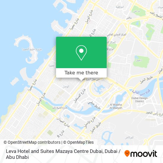 Leva Hotel and Suites Mazaya Centre Dubai map