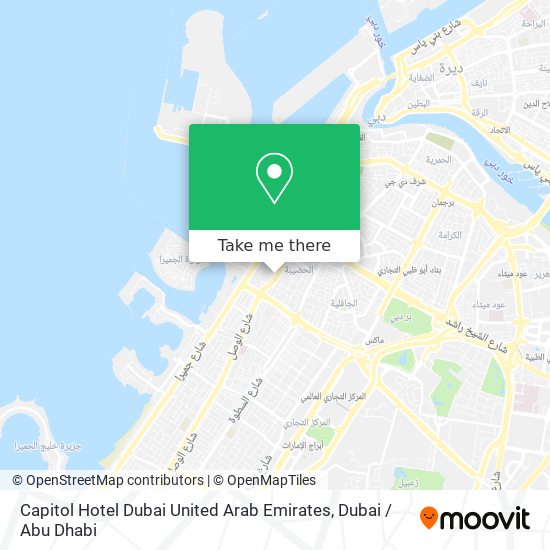 Capitol Hotel Dubai United Arab Emirates map