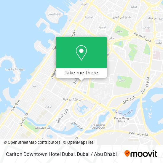 Carlton Downtown Hotel Dubai map