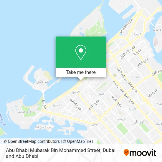 Abu Dhabi Mubarak Bin Mohammed Street map