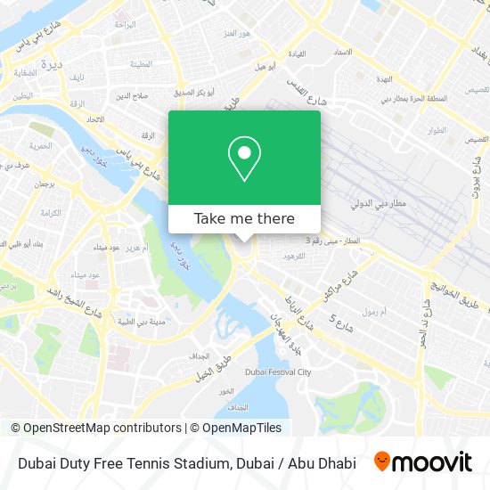 Dubai Duty Free Tennis Stadium map