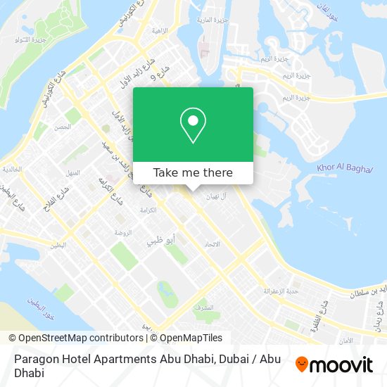 Paragon Hotel Apartments Abu Dhabi map