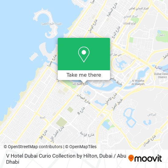 V Hotel Dubai Curio Collection by Hilton map