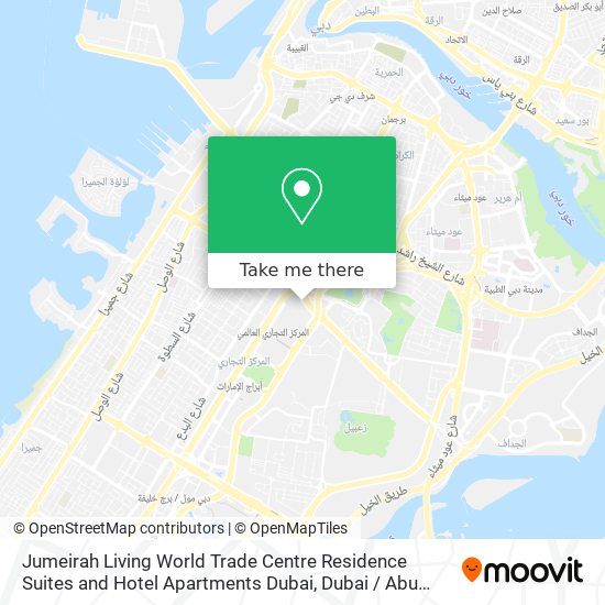 Jumeirah Living World Trade Centre Residence Suites and Hotel Apartments Dubai map