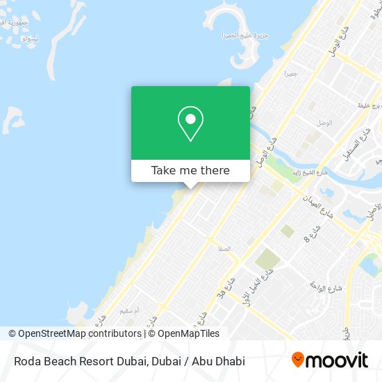 Roda Beach Resort Dubai map