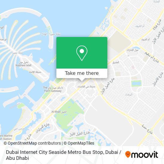Dubai Internet City Seaside Metro Bus Stop map
